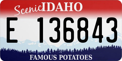ID license plate E136843