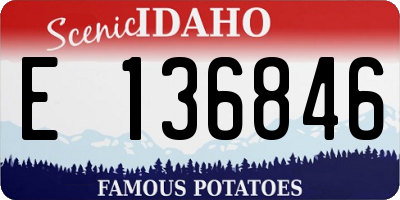 ID license plate E136846