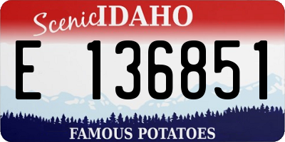 ID license plate E136851
