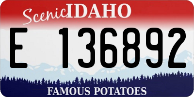 ID license plate E136892