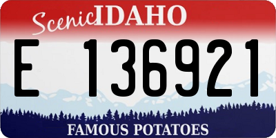 ID license plate E136921