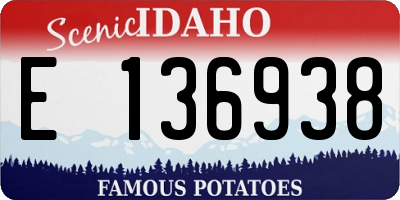 ID license plate E136938