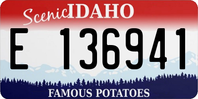 ID license plate E136941