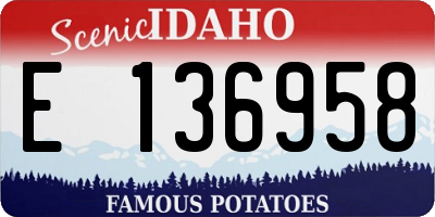 ID license plate E136958
