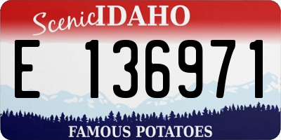 ID license plate E136971