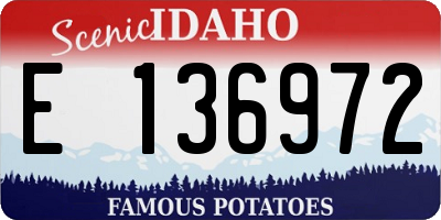 ID license plate E136972