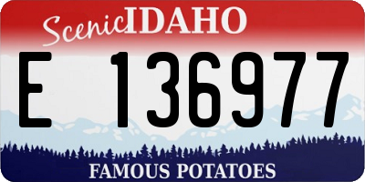 ID license plate E136977