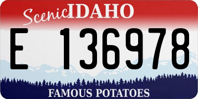 ID license plate E136978