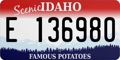ID license plate E136980