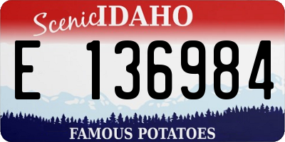 ID license plate E136984