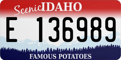 ID license plate E136989