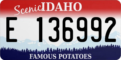 ID license plate E136992