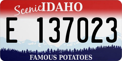 ID license plate E137023