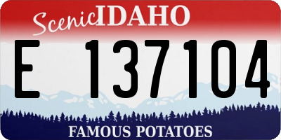 ID license plate E137104