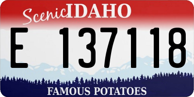 ID license plate E137118