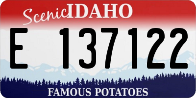 ID license plate E137122