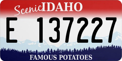 ID license plate E137227