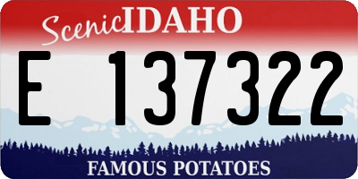 ID license plate E137322