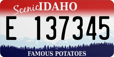 ID license plate E137345