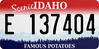 ID license plate E137404