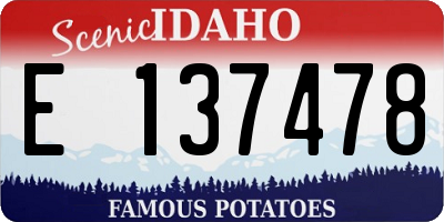 ID license plate E137478