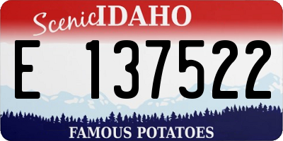ID license plate E137522