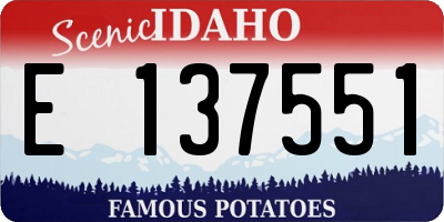 ID license plate E137551