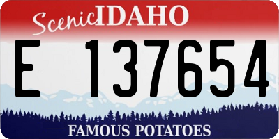 ID license plate E137654