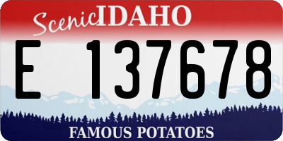 ID license plate E137678