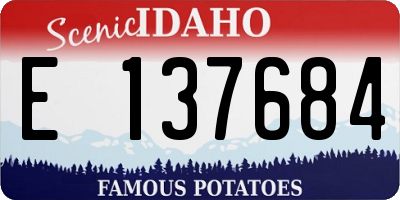 ID license plate E137684