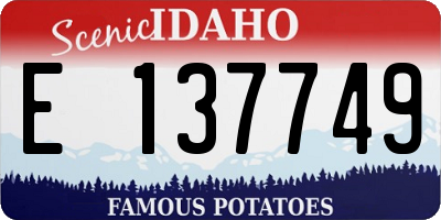 ID license plate E137749