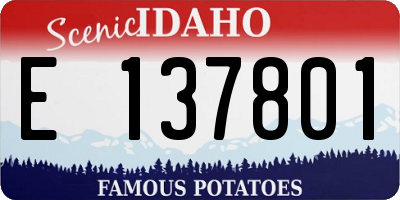 ID license plate E137801