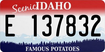 ID license plate E137832