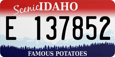 ID license plate E137852