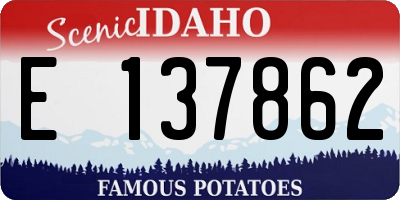ID license plate E137862
