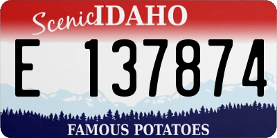 ID license plate E137874