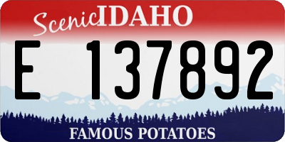 ID license plate E137892