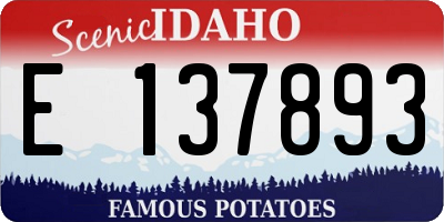 ID license plate E137893