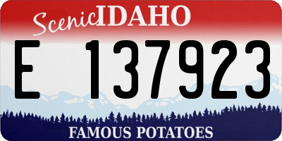 ID license plate E137923