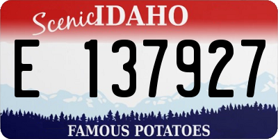 ID license plate E137927