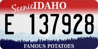 ID license plate E137928