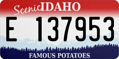 ID license plate E137953