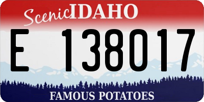 ID license plate E138017