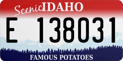 ID license plate E138031