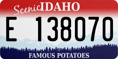 ID license plate E138070