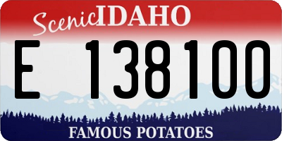 ID license plate E138100