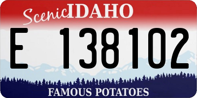 ID license plate E138102