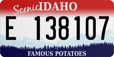 ID license plate E138107