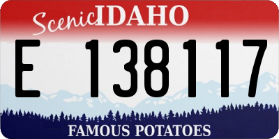 ID license plate E138117