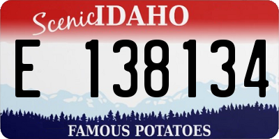 ID license plate E138134